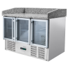 Mueble de pizza refrigerado compacto 600x400 - 3 puertas de vidrio Dynasteel