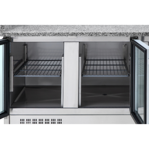 Mueble de pizza refrigerado compacto 600x400 - 3 puertas de vidrio Dynasteel