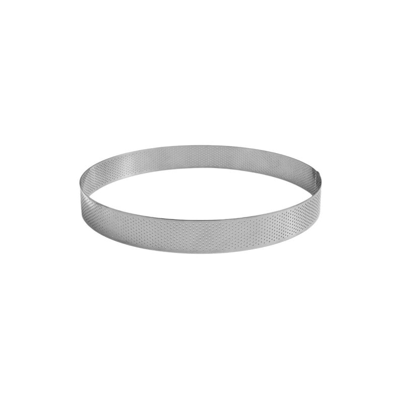 Perforated stainless steel tart ring Ø 80 mm H 35 mm - Brand Gobel