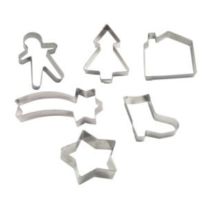 Stainless Steel Christmas Cookie Cutters - Set of 6, Gobel