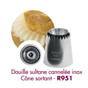 Douille Sultane Cannelée Inox - Ø 30 mm Gobel