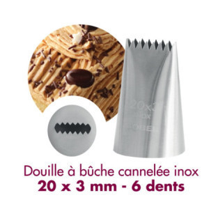 Douille à Bûche Cannelée Inox 6 Dents Gobel 20x3mm - Qualité Pro