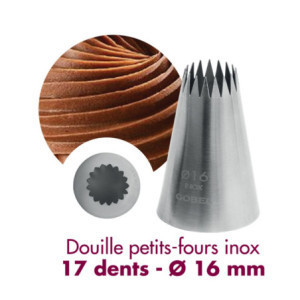 Boquilla para Pequeños Pasteles Inox 17 Dientes ⌀16 mm Gobel - Accesorio Pastelería