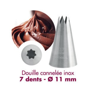 Stainless steel fluted nozzle - Gobel pastry accessory