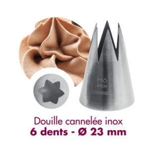 Douille Cannelée Inox 6 Dents Gobel - Pâtisserie Pro