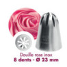 Boquilla Rosa Inox 8 Dientes - ⌀23 mm Gobel - Pastelería Profesional