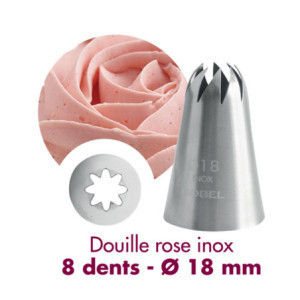 Douille Rose Inox 8 Dents - Ø 18 mm Gobel Professionnelle