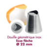 Douille Geométrica Lisa Flecha Inox - Ø 22 mm Gobel