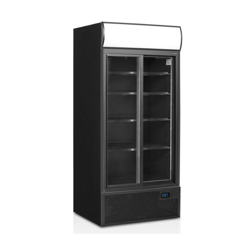 Vitrine Réfrigérée TEFCOLD 2 Portes Vitrées Noire 707 L