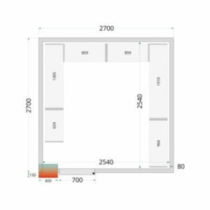 TEFCOLD Cold Room Panel - Dimensions 2700 x 2200 mm - Insulation 80 mm