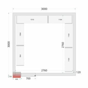 TEFCOLD Cold Room Panel - 3000x3000x2200 mm: High-Performance Insulation