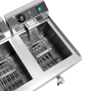 Friteuse Professionnelle 2 x 13 L avec Vidange - Dynasteel: Performance et durabilité pour votre cuisine