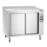 Professional stainless steel warming cabinet for kitchen.