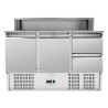 Meuble para Pizza Refrigerado Techo Inox 8 x GN1/6 - 2 Puertas y 2 Cajones - Dynasteel
