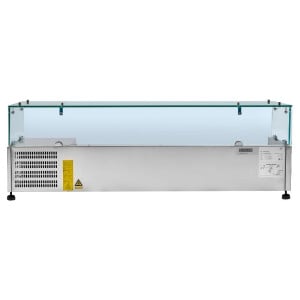 Saladette Refrigerada para Colocar con Vidrio 6 x GN 1/3 Dynasteel: Frescura y Organización Óptima