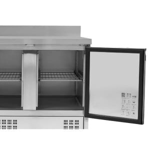 Mesa Refrigerada Positiva GN 1/1 Con Respaldo - 2 Puertas - Dynasteel