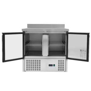 Mesa Refrigerada Positiva GN 1/1 Con Respaldo - 2 Puertas - Dynasteel