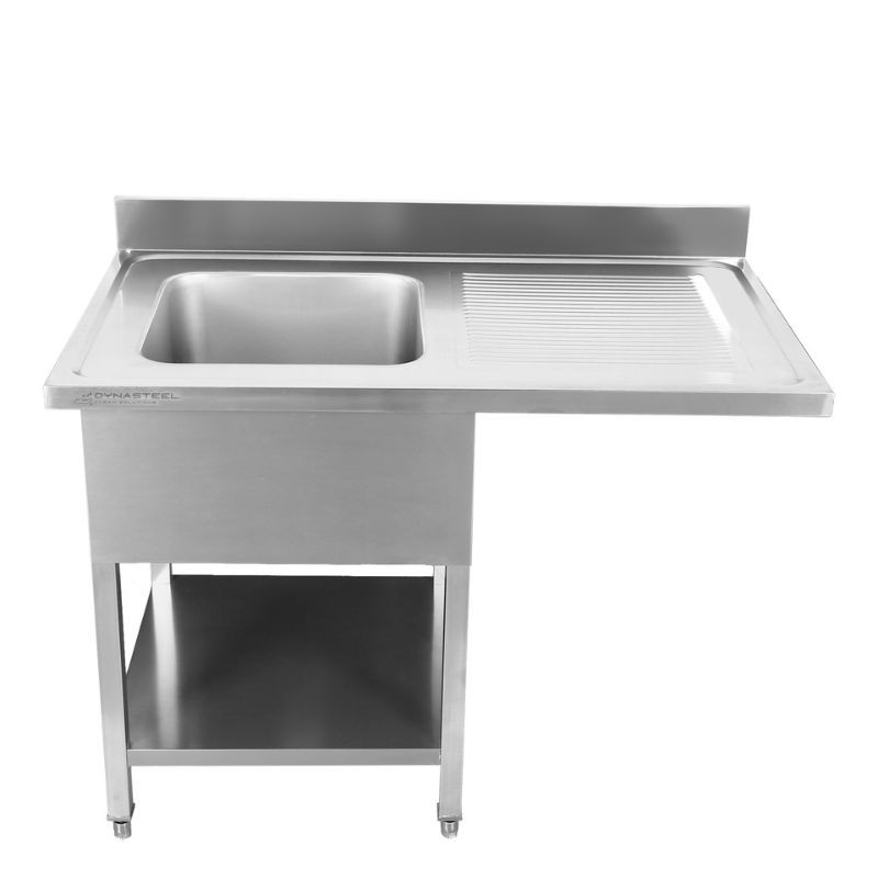 Fregadero con Paso Lavavajillas, Backsplash y Estante - 1200 x 700 - Escurridor a la Derecha - Dynasteel Fregadero con Paso Lavavajillas, Backsplash y Estante - 1200 x 700 - Escurridor a la Derecha - Dynasteel