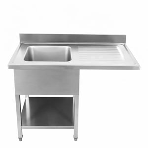 Fregadero con Lavavajillas, Backsplash y Estante - 1200 x 600 - Escurridor a la Derecha - Dynasteel