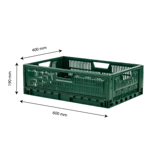 Caja plegable apilable 600 x 400 - 36 L - Verde