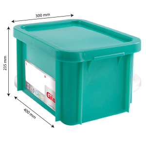 Bac Rectangulaire 15 L avec Couvercle Vert HACCP - GILAC