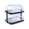 Vitrine Buffet con Tapa Deslizante UNIQ - 2 Bandejas - Negro - HENDI