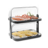 Vitrine Buffet con Tapa Deslizante UNIQ - 2 Bandejas - Negro - HENDI