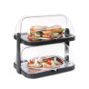 Vitrine Buffet con Tapa Deslizante UNIQ - 2 Bandejas - Negro - HENDI