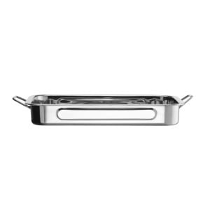 Fuente de horno de acero inoxidable - 38,5 x 27,5 x 6 cm - Marca HENDI - Fourniresto