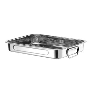 Fuente de horno de acero inoxidable - 38,5 x 27,5 x 6 cm - Marca HENDI - Fourniresto