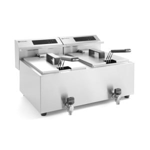 Profi Line fryer with digital drain tap - 2 x 8 l - Brand HENDI - Fourniresto