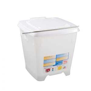 Seau Cuadrado 12 L + Tapa Hermética Blanca - Gilac
