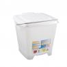 Seau Carré 12 L + Couvercle Étanche Blanc - Gilac