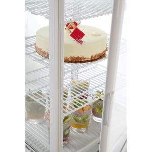 Vitrina refrigerada blanca de 4 caras de cristal - 68 litros