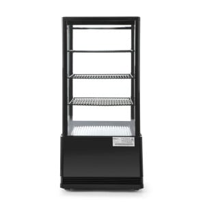 Vitrina refrigerada negra de 4 caras de cristal - 78 litros