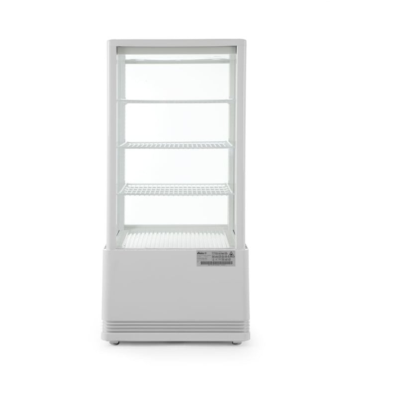 Vitrina refrigerada blanca de 4 caras de cristal - 78 litros