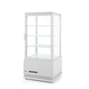 Vitrina refrigerada blanca de 4 caras de cristal - 78 litros