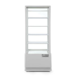 Vitrina refrigerada blanca de 4 caras de cristal - 98 litros