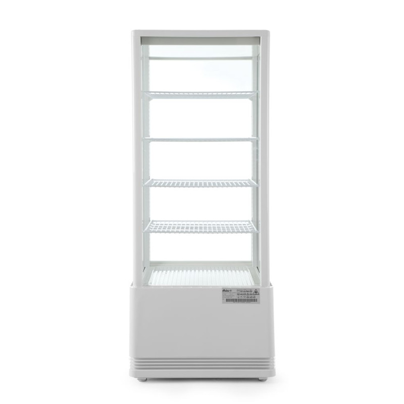 Vitrina refrigerada blanca de 4 caras de cristal - 98 litros