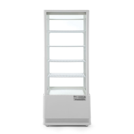 Vitrina refrigerada blanca de 4 caras de cristal - 98 litros