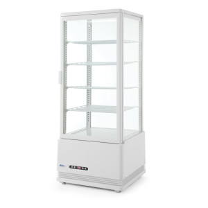 Vitrina refrigerada blanca de 4 caras de cristal - 98 litros