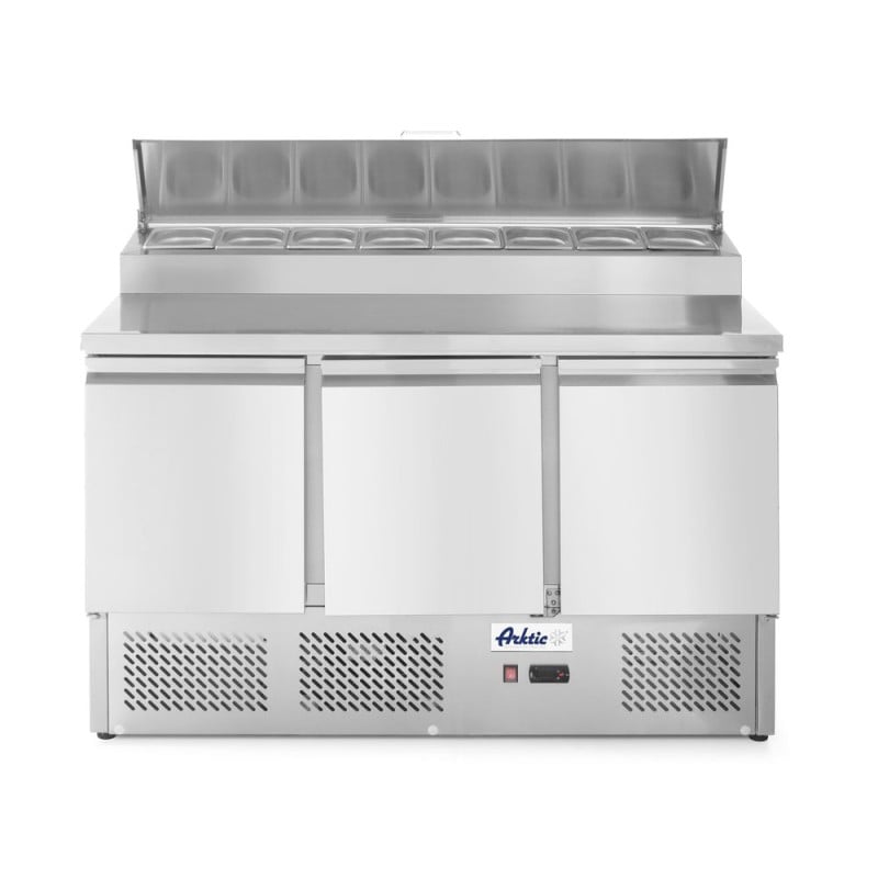 Mostrador de preparación para pizzas o ensaladas con vitrina refrigerada - 380 L