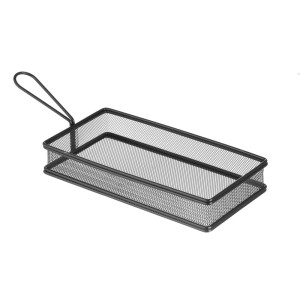 Cesta de patatas fritas en miniatura negra - 255 x 135 mm