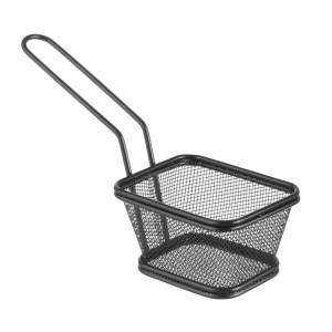 Cesta de patatas fritas en miniatura negra - 105 x 90 mm