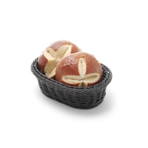 Black Oval Bread Basket - 190 x 120 mm