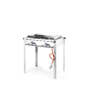 Barbacoa de gas profesional Green Fire con 2 quemadores - Marca HENDI