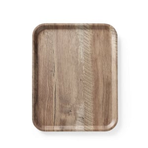 Printed Dark Wood Melamine Serving Tray - 430 x 330 mm