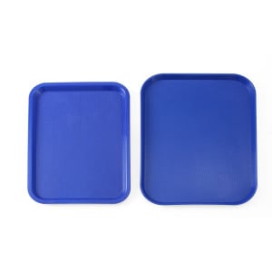 Bandejarectangular de comida rápida azul - 415 x 305 mm