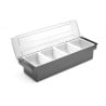 Caja de ingredientes - 4 compartimentos de ABS negro - HENDI