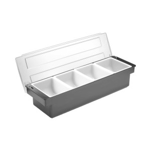 Caja de ingredientes - 4 compartimentos de ABS negro - HENDI